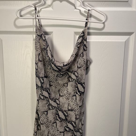 Super Down Dina Draper Sheer Chiffon Maxi Dress Snake Print Medium - Picture 6 of 16